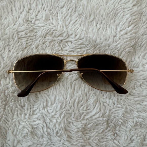 Ray Ban 56014 Pilot Aviator Gradient Sunglasses - Polished Gold / Brown - Picture 3 of 16